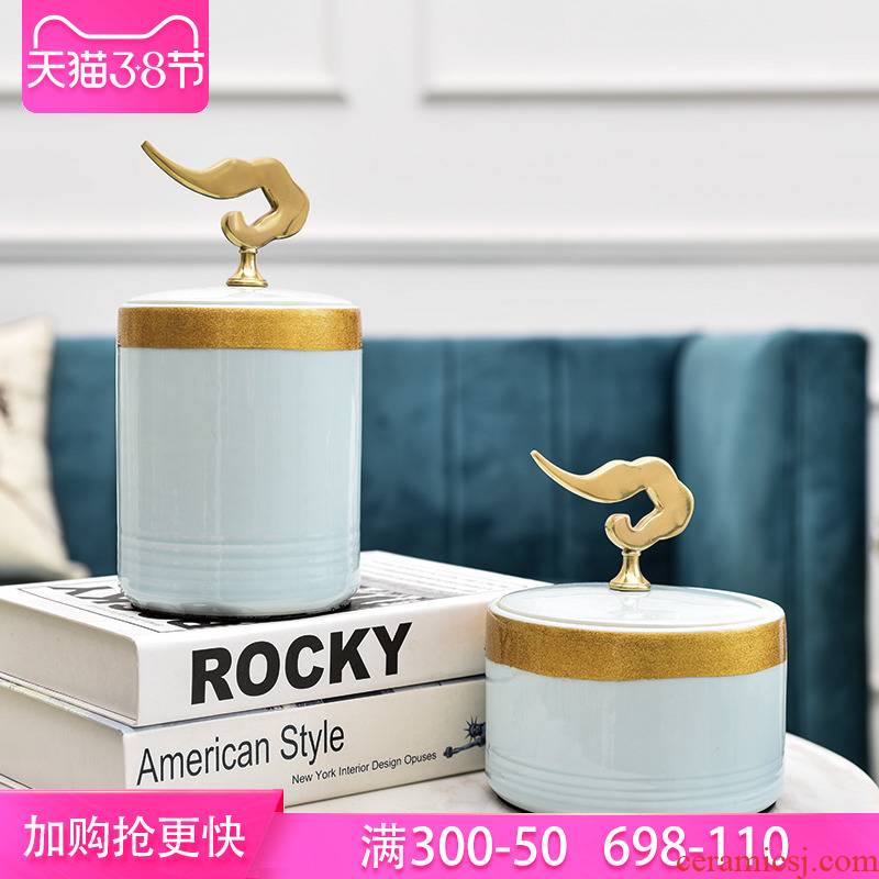 New Chinese style ceramic xiangyun storage tank furnishing articles example room sitting room ark, TV ark, soft decoration decoration
