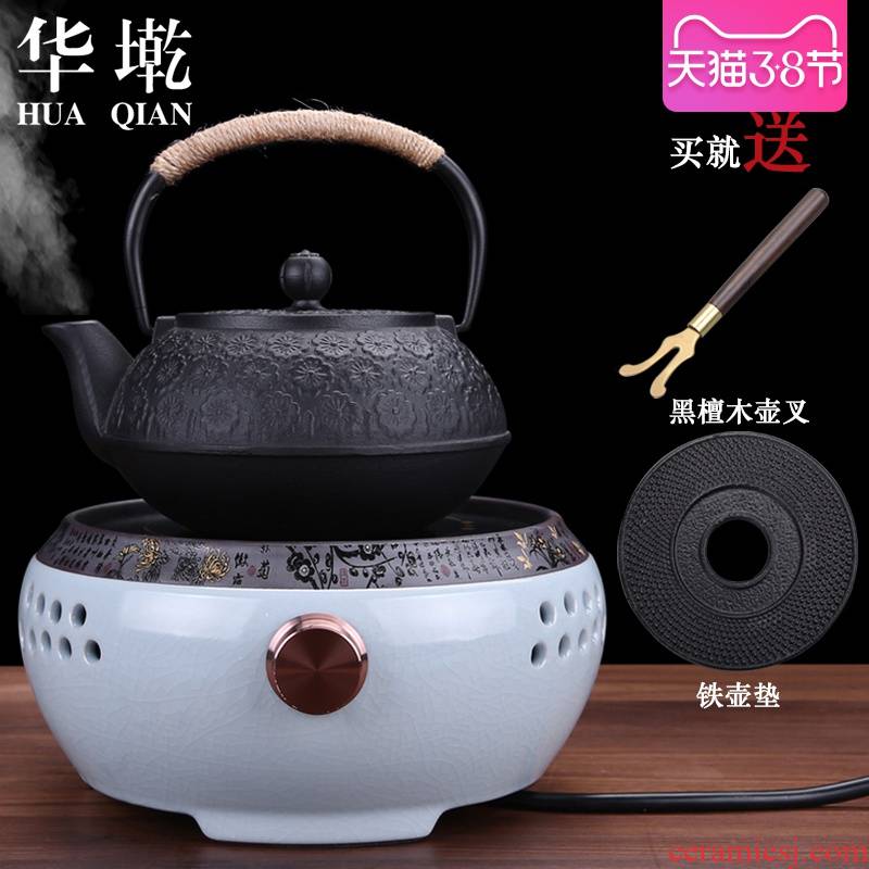 China Qian electric TaoLu kettle boil tea ware suit checking iron pot of uncoated imitation Japan cast iron pot boil tea stove