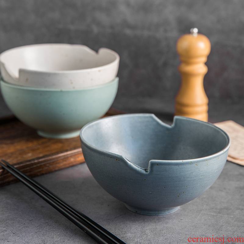 Japanese porcelain soul large ceramic bowl pull rainbow such as bowl mercifully rainbow such use large soup bowl household can put big bowls of salad bowl chopsticks