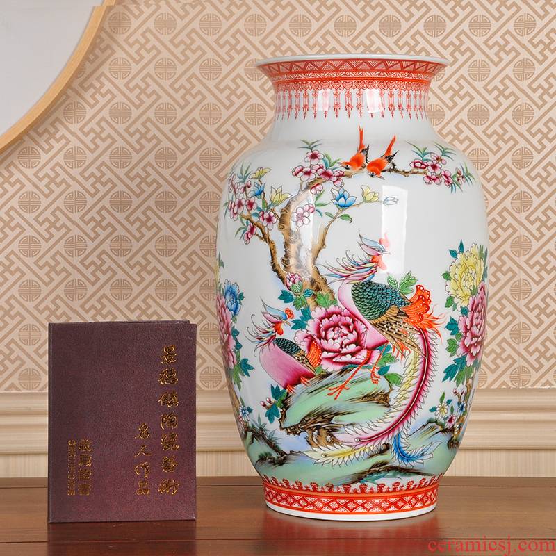 New Chinese style household adornment hand - made ceramic vases, antique porcelain enamel porcelain furnishing articles example room living room decoration