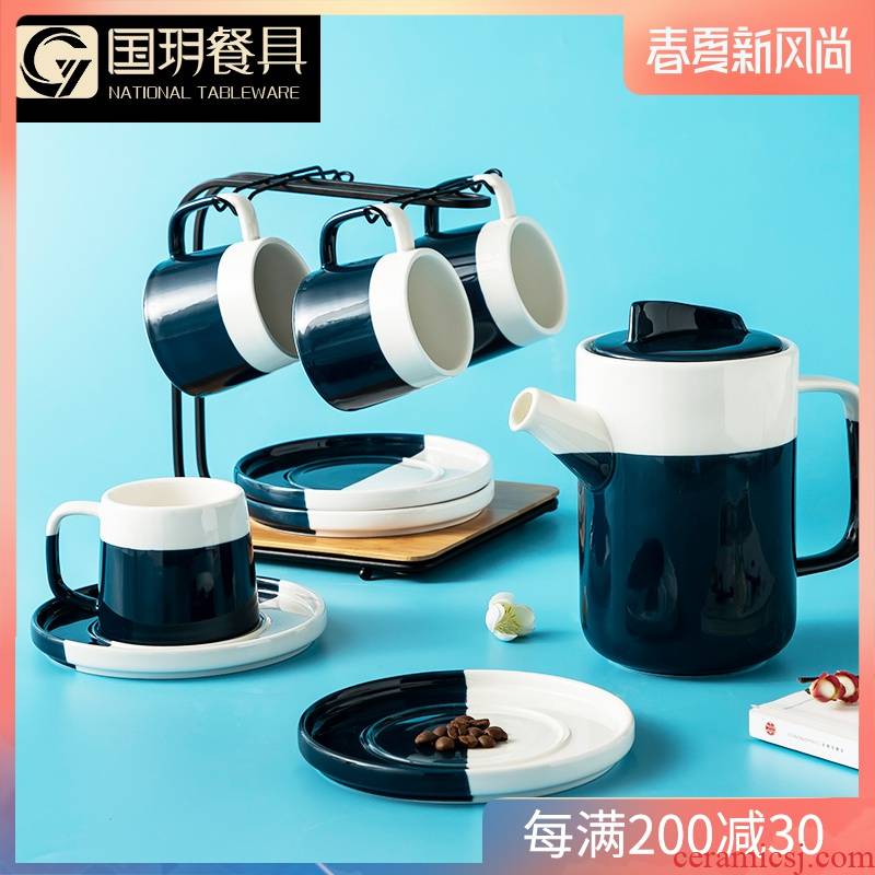 Ceramic coffee cups and saucers suit household coffee equipment Nordic afternoon tea tea set kit contracted coffee cup set