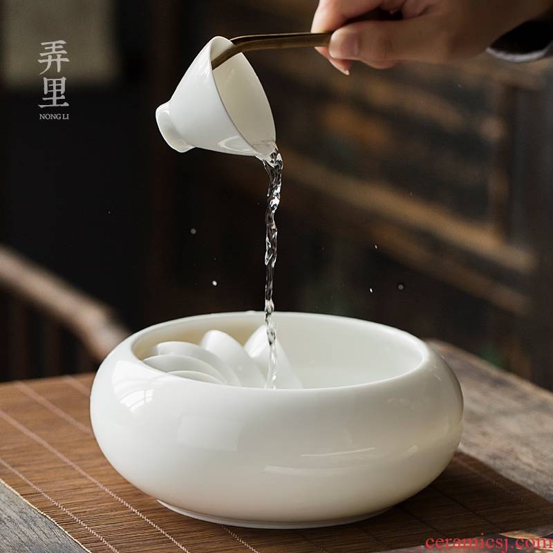 The Get XiCha | white porcelain jade porcelain tea cups of water in the small white porcelain tea accessories meng wastewater in hot tea cups