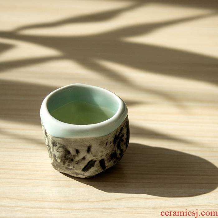 Landscape stone sample tea cup of jingdezhen ceramic small kung fu masters cup vintage Japanese glass clear glass cups