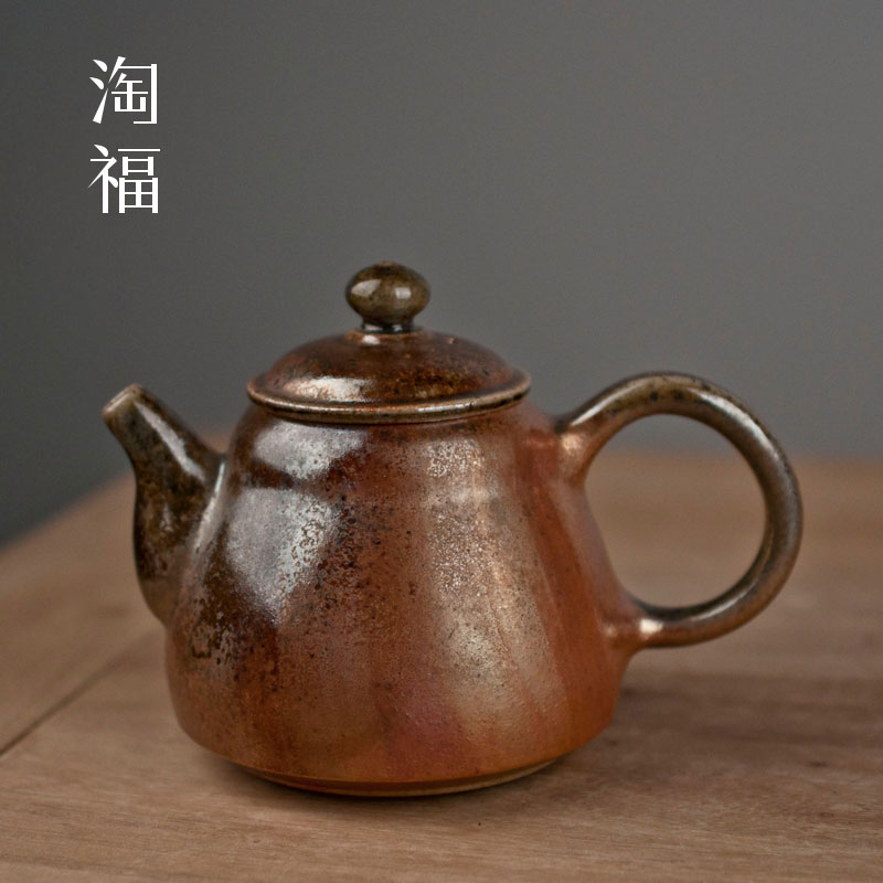 Taiwan He Zhaoying pure manual side to burn pot teapot single pot of ceramic teapot household kung fu tea set collection