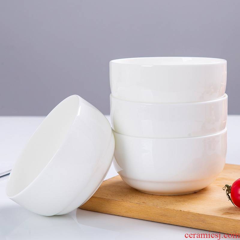 Ipads bowls suit only 4/6 in jingdezhen tableware suit household ceramic bowl bowl of soup bowl white Korean dishes