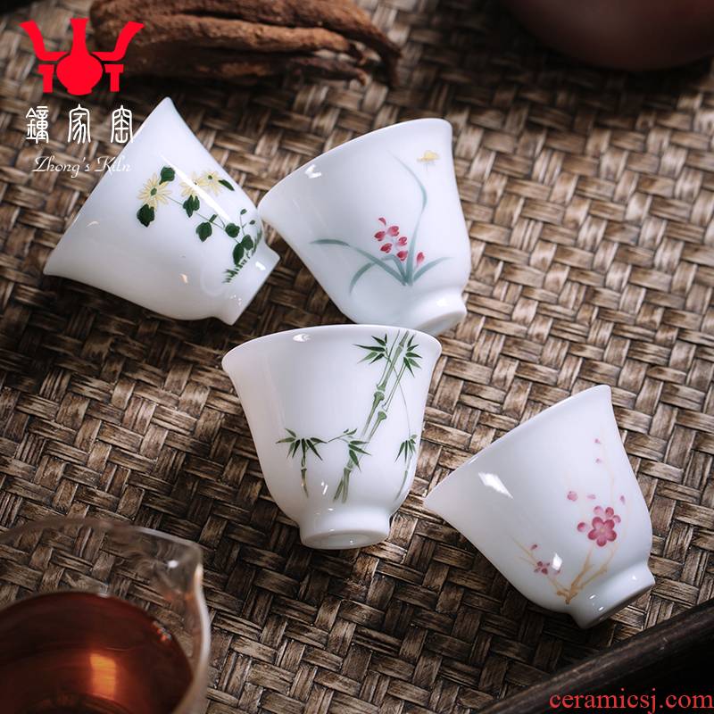 Clock home up noggin jingdezhen ceramic cups hand - made pastel by patterns master cup sample tea cup single CPU