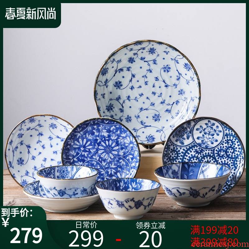 Japan imported ceramic ipads China tableware suit Japanese 】 【 creative household upscale combination 4 people eat dishes dishes