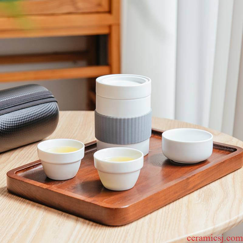 Good things portable travel tea set a crack cup pot 2 cups of jingdezhen ceramic is suing tourism kung fu tea set