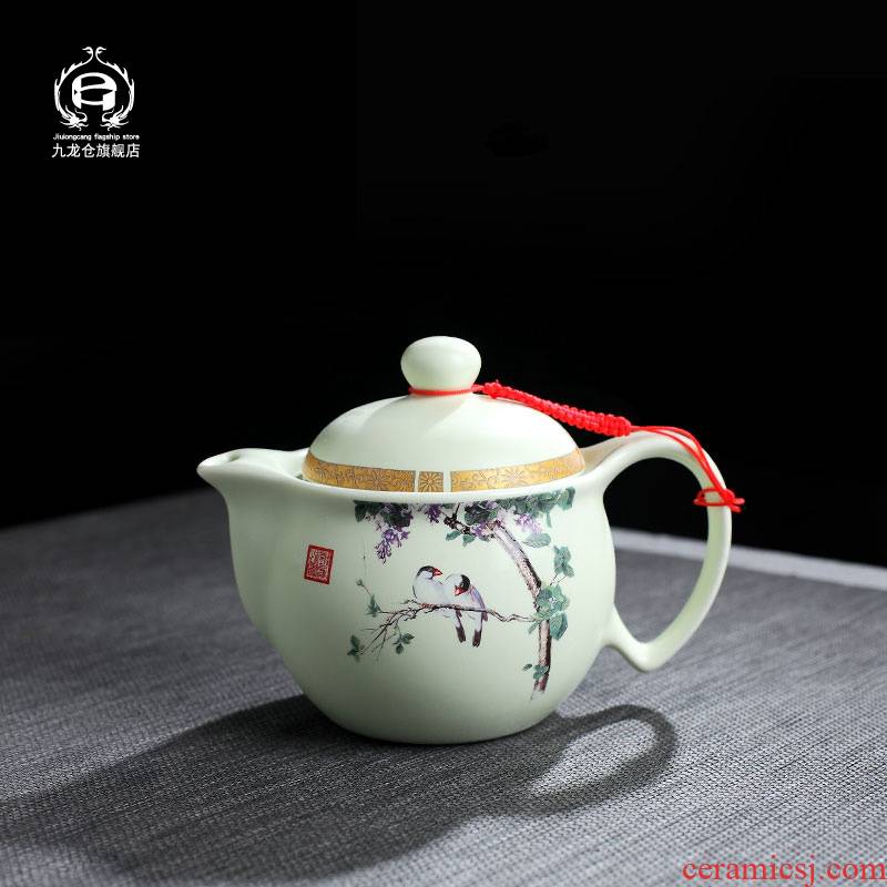 DH jingdezhen ceramic teapot household filter teapot double tea set accessories teapot kung fu small pot