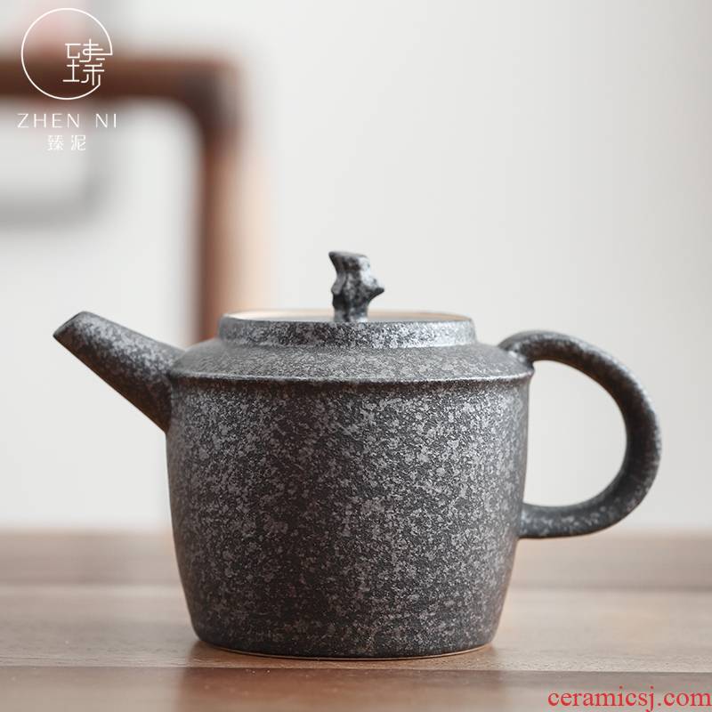 By mud coarse pottery teapot Japanese household ceramics glaze with imitation stone restoring ancient ways of filter tea kungfu tea pot