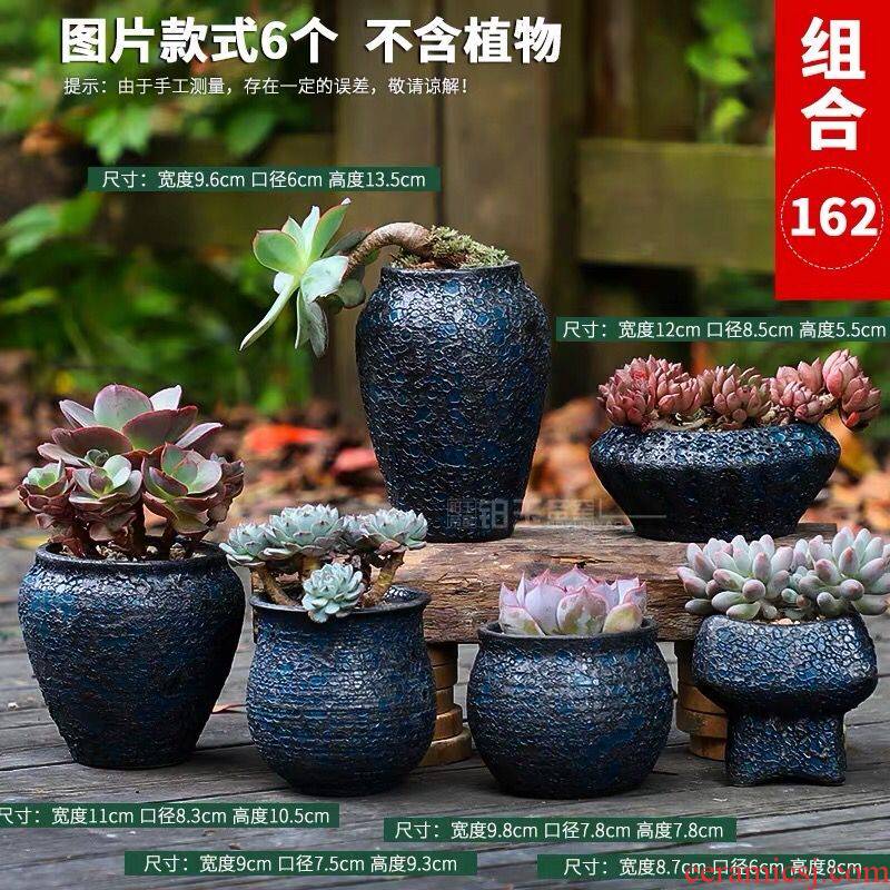 More special offer a clearance large meat meat meat flowerpot ceramics creative contracted violet arenaceous indoor the plants flower pot in move