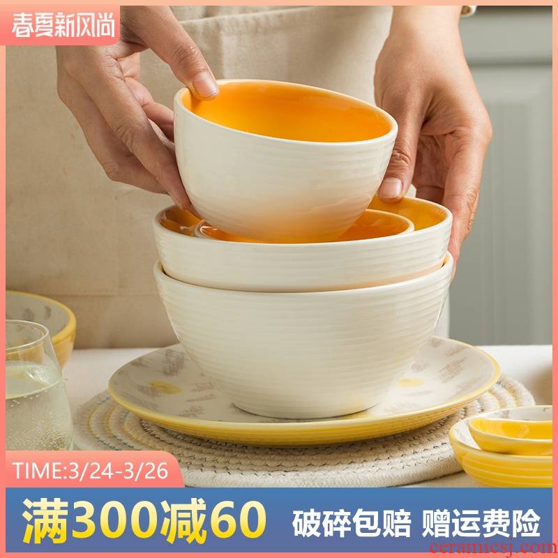 Job home Japanese individuality creative rice bowls rainbow such use salad bowl of soup bowl dish dish plate composite ceramic tableware