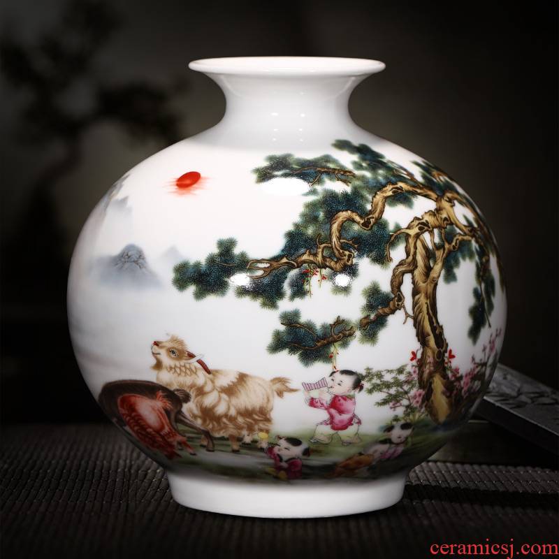 Jingdezhen ceramics vase furnishing articles sitting room flower arranging rich ancient frame of Chinese style household TV ark, decorative arts and crafts