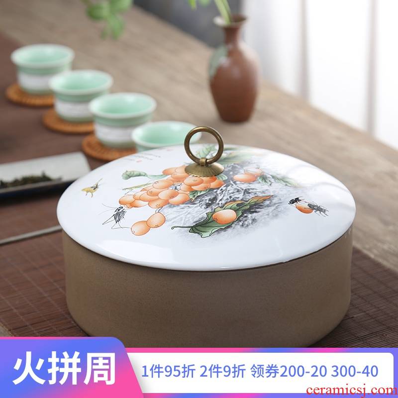 Is Yang ceramic tea boxes large tea cake box of pu 'er tea caddy fixings seven cakes and tea pot tins