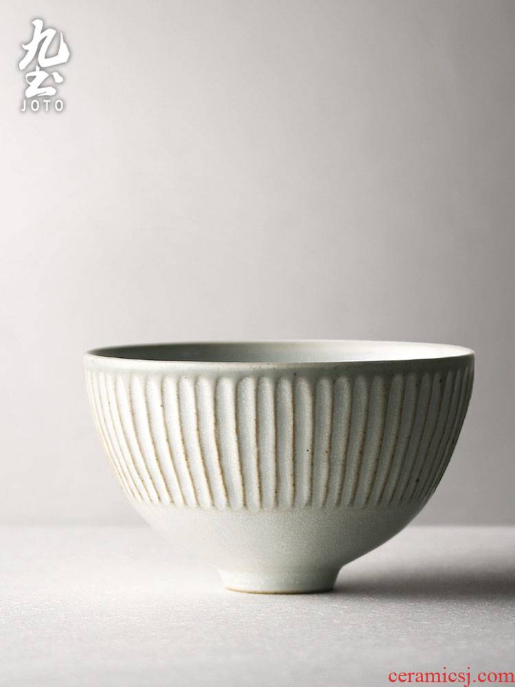 Nine soil Japanese checking coarse pottery rice bowls rainbow such as bowl bowl single thick ceramic tableware household contracted feeder restoring ancient ways