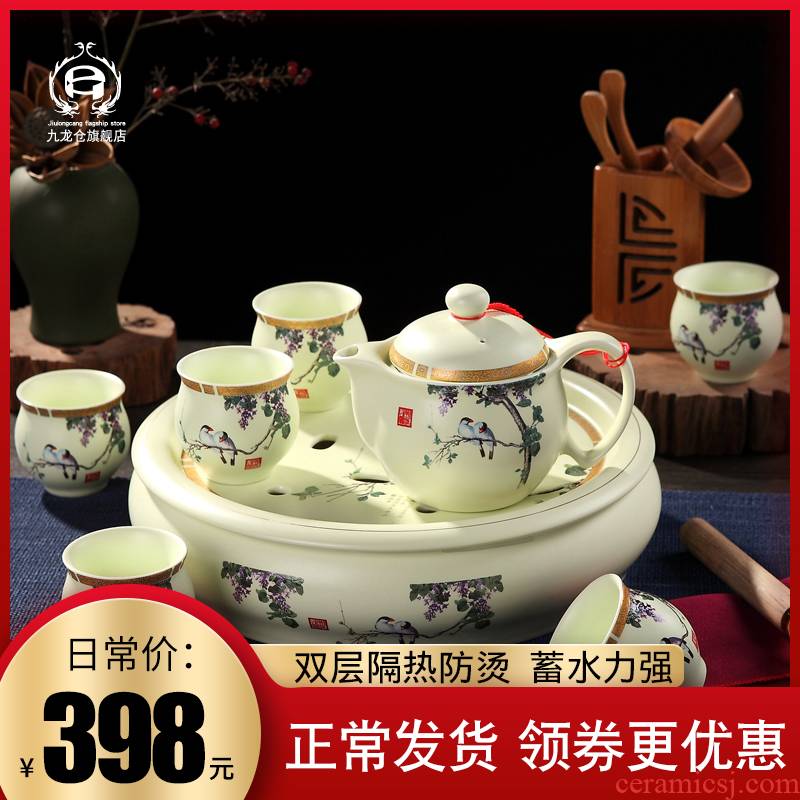 DH jingdezhen tea sets tea home your up of a complete set of heat - resisting teapot tea tray ceramic cups kung fu tea set
