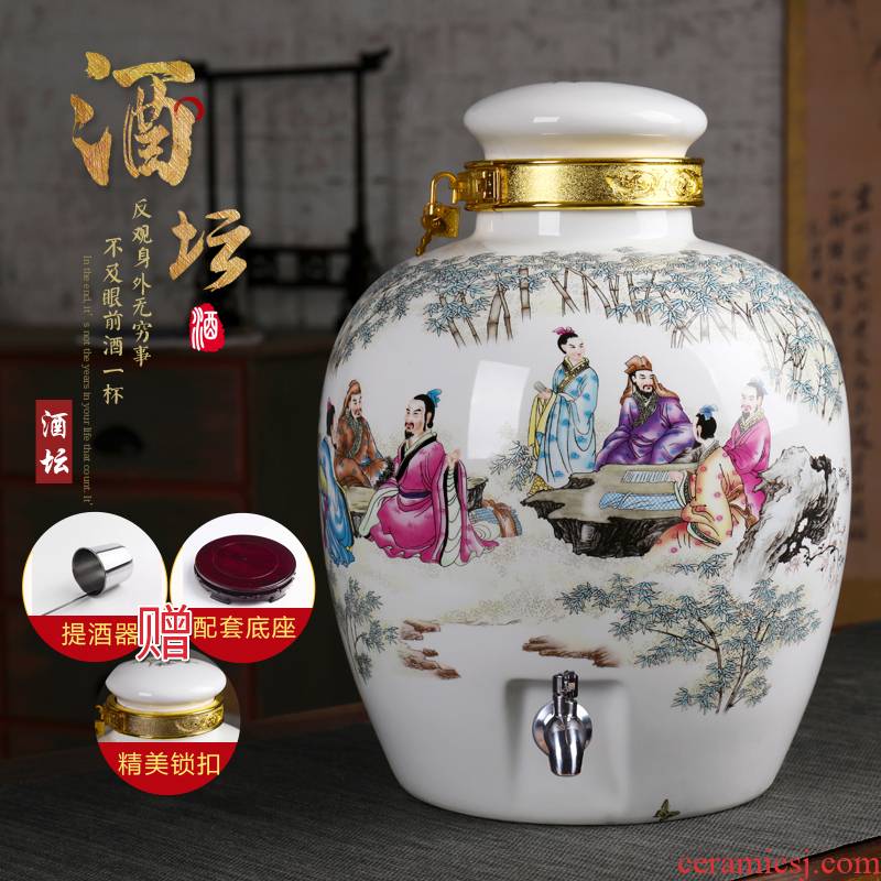 Jingdezhen ceramic jars mercifully wine jar ceramic seal tank 10 jins 20 jins 30 jins to domestic private wine jars