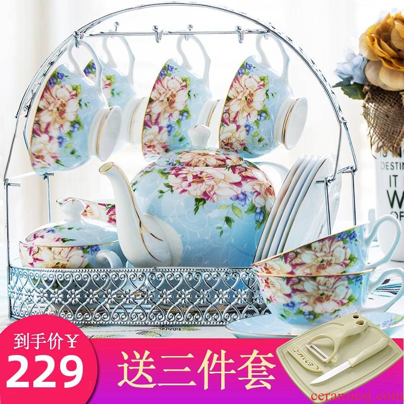 Coffee cup suit European ipads China Coffee home afternoon tea camellia tea contracted ceramic teapot