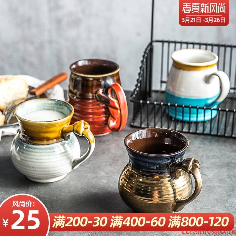 Europe type restoring ancient ways move trend metallic ceramic keller cup water cup cup of milk tea cup coffee for breakfast