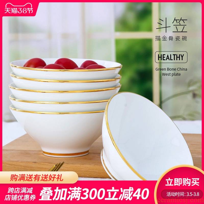 The Is rhyme of jingdezhen ceramic bowl household ipads porcelain contracted the new Chinese style eat rice bowl up phnom penh hat to bowl