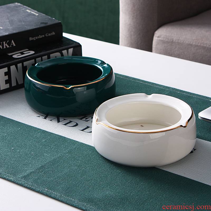 Nordic creative ashtray move ceramic ashtray home sitting room of Europe type style multi - functional office ashtray