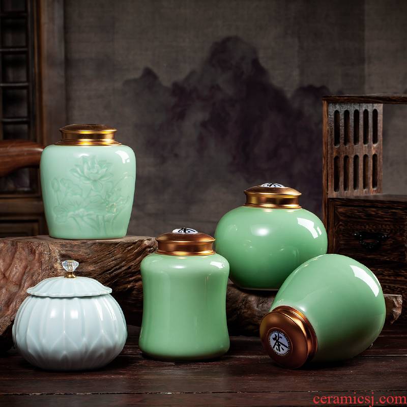 Jingdezhen ceramics small seal pot color glaze caddy fixings receive a storage jar home furnishing articles ornaments