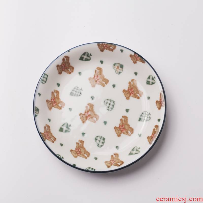 M f imported from Japan Japanese household ceramics tableware small plate dish of sauce dishes disc DVD with lovely