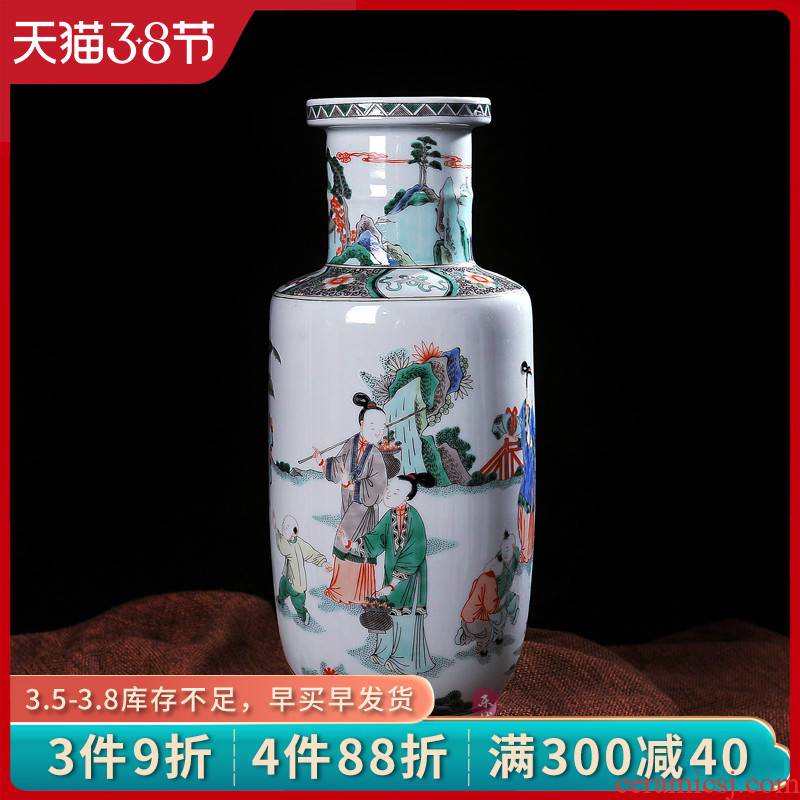 Archaize of jingdezhen porcelain enamel figures show ceramic vase household fashionable sitting room process decorative furnishing articles