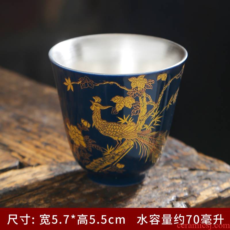 Colored enamel sample tea cup master of kung fu small ceramic cups individual cup tea home only to use tea cup