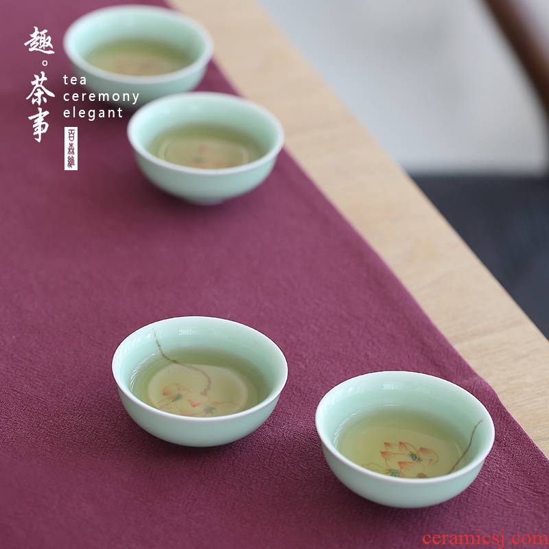 Babson d manual hand - made MeiQing sample tea cup noggin household ceramics cup master CPU use tea set