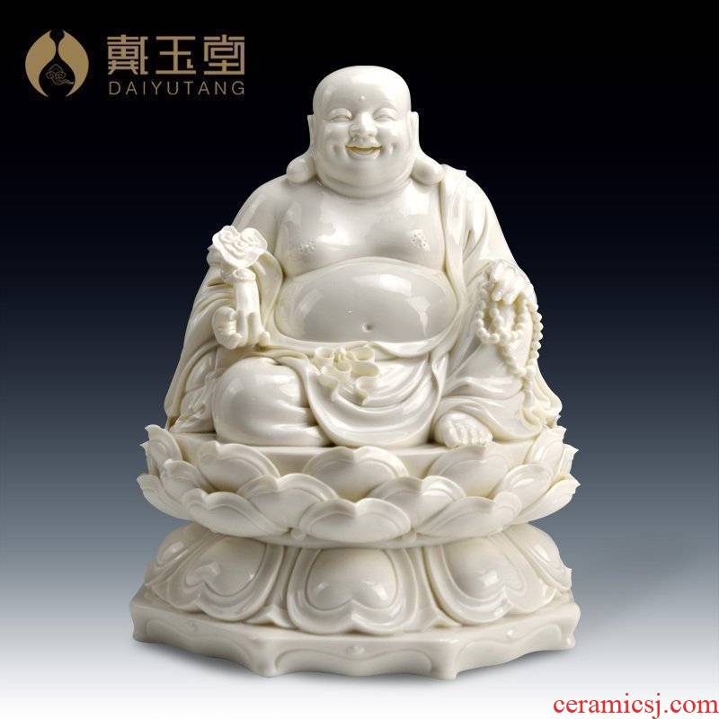 Yutang dai dehua white porcelain pot - bellied laughing Buddha statute furnishing articles/by GuLian ruyi maitreya D01-033