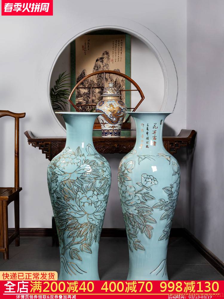 Jingdezhen ceramics hand - made paint large vases, new Chinese style hotel TV ark place, a large living room