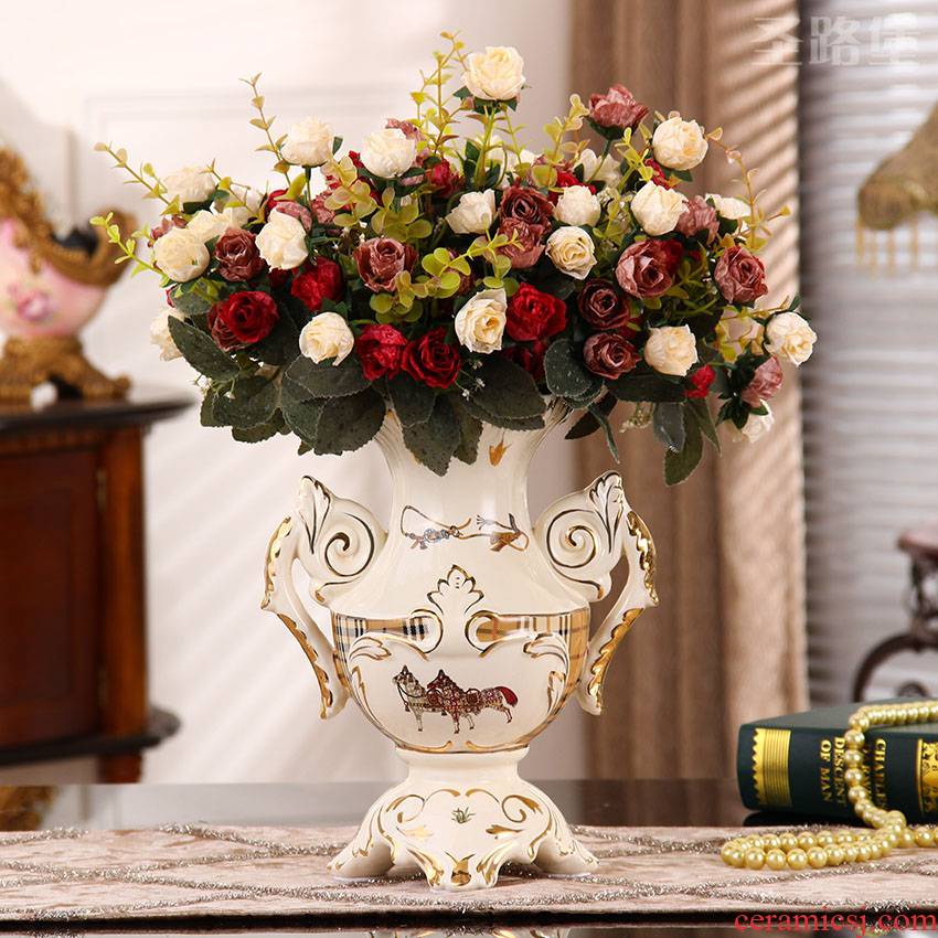 SAN road fort European sitting room adornment vase creative ceramic household act the role ofing is tasted furnishing articles new home decoration gift bag in the mail
