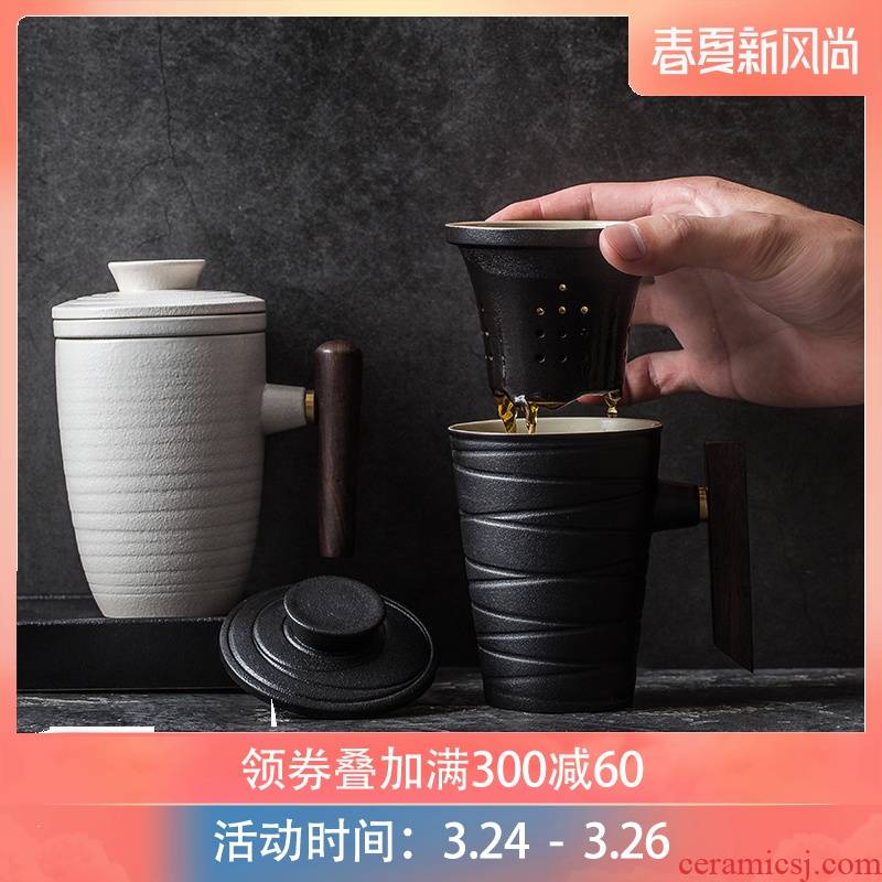 Brand special ceramics with cover filtering capacity of tea cup tea mugs office separation water cup home