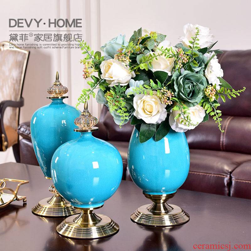 European ceramic vase wine TV ark, furnishing articles sitting room porch table dry flower simulation flowers flower arrangement American act the role ofing is tasted