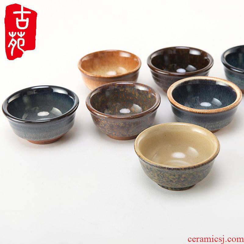 Ancient garden ceramic coarse pottery sniff kung fu tea cup masters cup sample tea cup bowl violet sand earthenware coarse TaoRun lips
