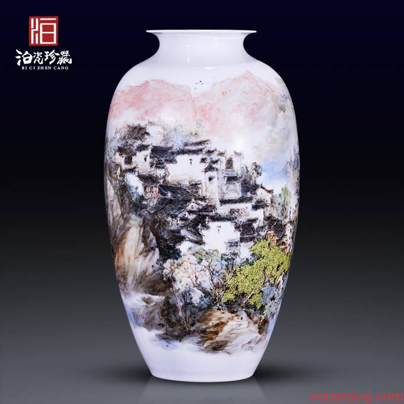 Jingdezhen ceramics hand - made scenery somebody else decorative vase rich ancient frame of new Chinese style household furnishing articles sitting room collection
