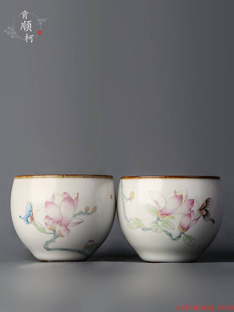 Jingdezhen hand - made yulan master cup your up slicing single CPU kung fu tea tea set of pure manual ceramic sample tea cup