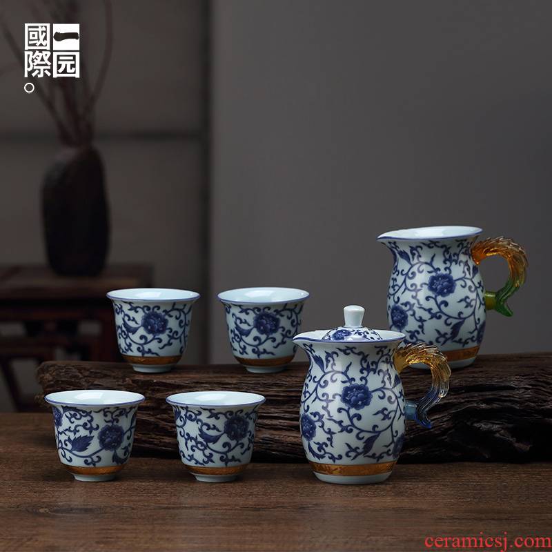 A set of garden international tea set household kung fu tea set of ceramic teapot teacup fair keller of A complete set of tea sets