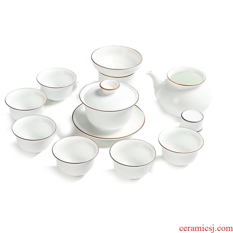 True sheng kung fu tea set fat white tea tureen tea cups of a complete set of ceramic tea set reasonable tea cups