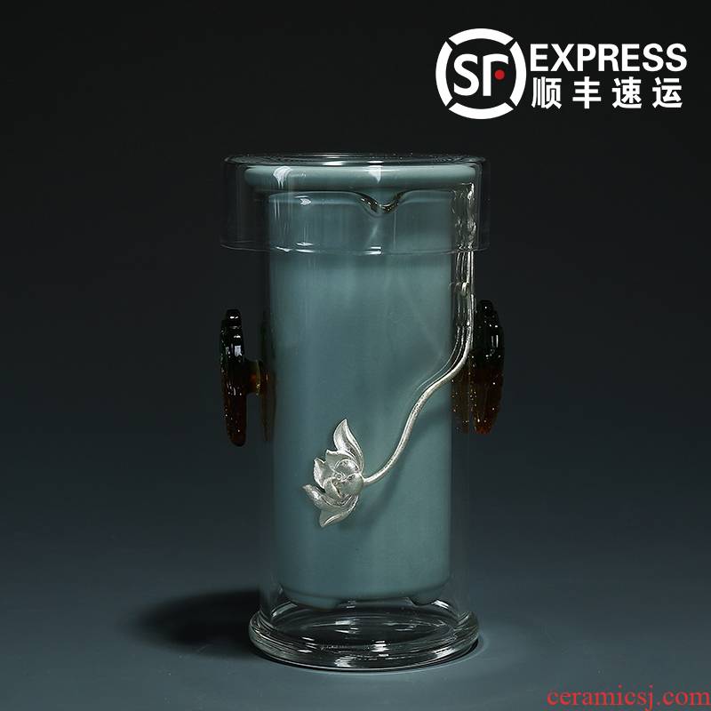 Your up teapot tea glass ceramic filter ears tea scented tea tasted silver gilding kung fu tea