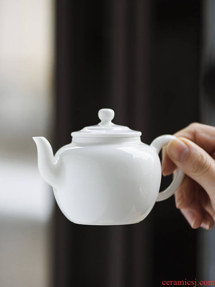 Good thing JingLan tea ware jingdezhen manual white porcelain ceramic teapot household kung fu tea tea tea pot ball hole