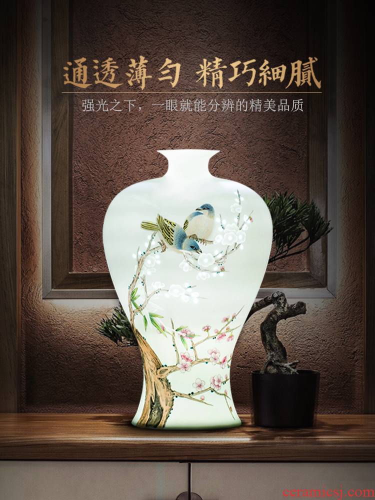 Jingdezhen ceramic arts and crafts porcelain vases, flower arranging office Chinese style living room rich ancient frame furnishing articles household act the role ofing is tasted
