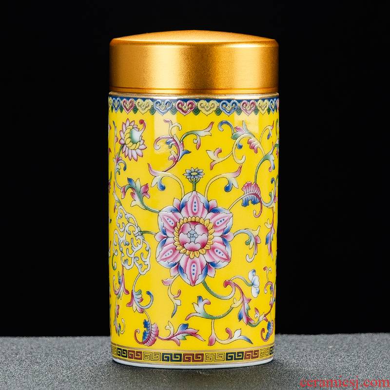 NiuRen colored enamel seal pot small caddy fixings ceramic tea boxes of gifts tea packing box storage tank storage POTS
