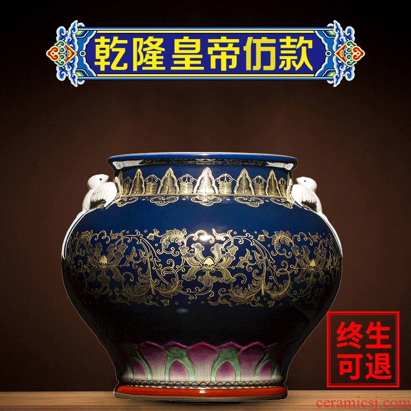 Large antique blue and white porcelain vase ji ning sealed up with jingdezhen ceramics glaze see colour rich ancient frame of new Chinese style porcelain