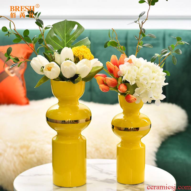 Light key-2 luxury ceramic vase floral wine TV ark, furnishing articles contracted sitting room creative fashion decoration H1003 shelf