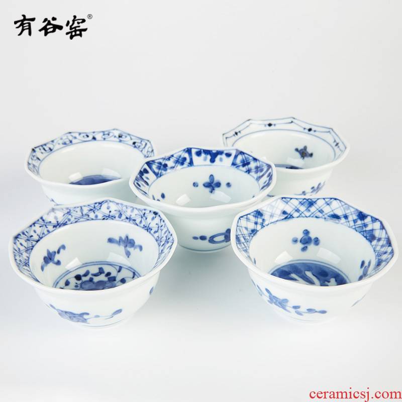 Valley up Japan 's blue winds hall under the glaze color ceramic plate and wind restoring ancient ways anise flavor dish of dab of flavor dish of 8.5