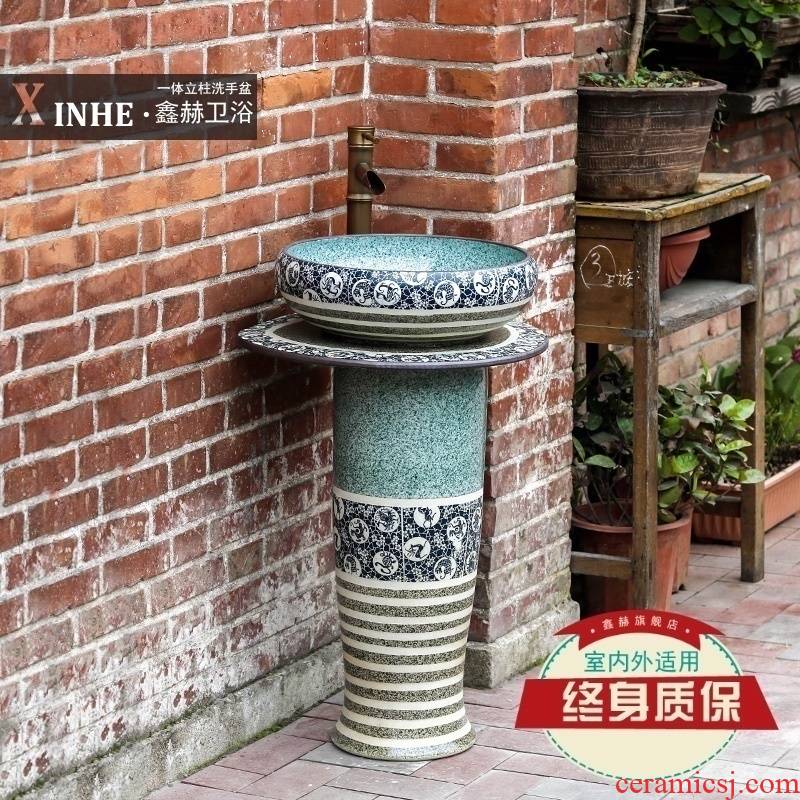 Art ceramic pillar lavabo for wash one floor balcony is suing toilet stage basin pillar basin washing a face