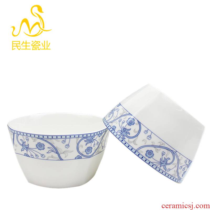The livelihood of The people to both 4.5 inches square corners of bowl bowl lotus blossom put elegant light blue tableware glazed pottery bowls