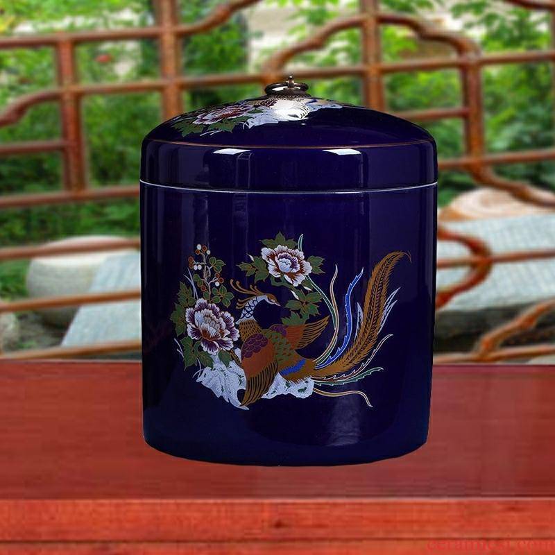 Tank receives jingdezhen ceramic POTS of tea cake large storage tanks seal ww jar jar store puer tea